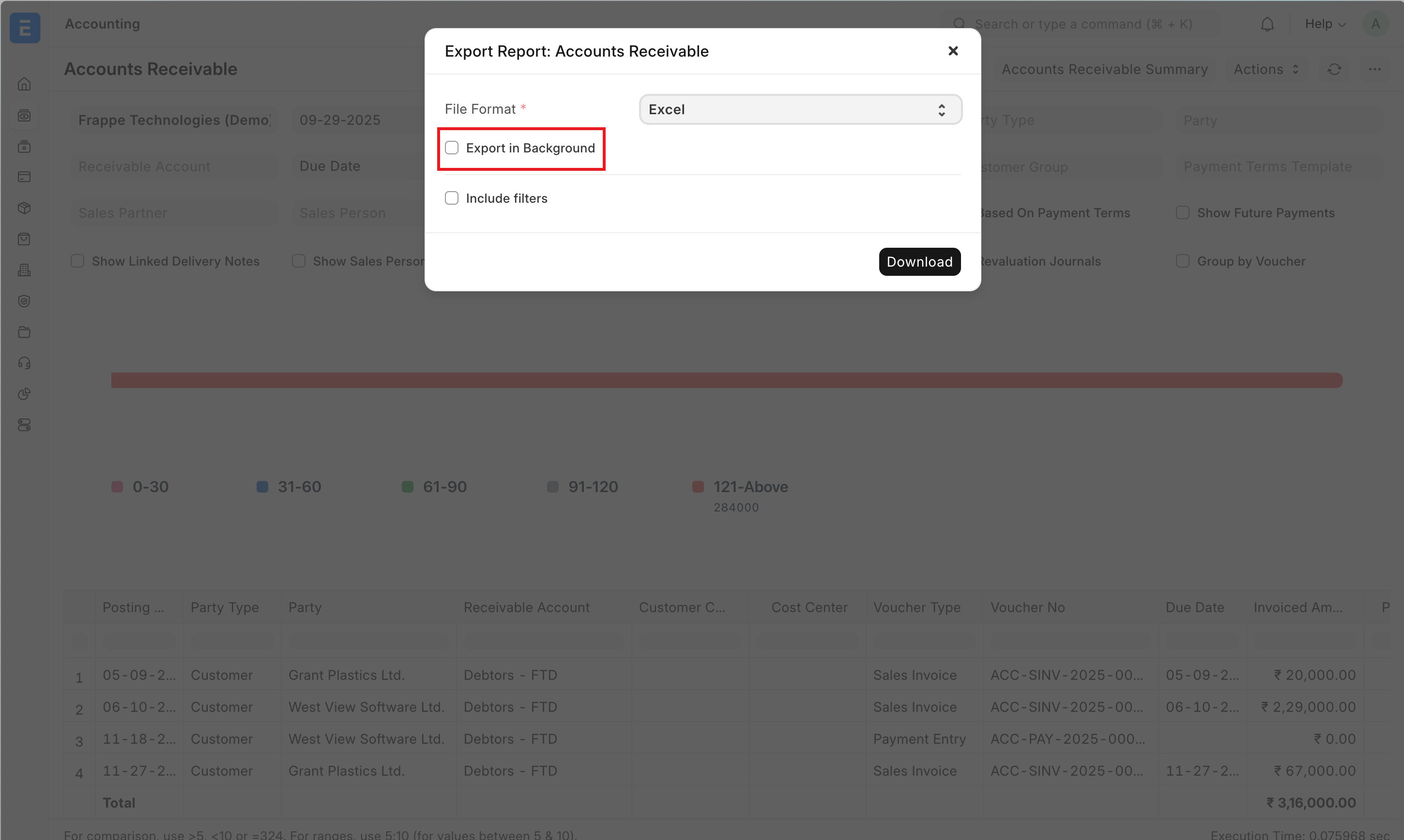 Background Export